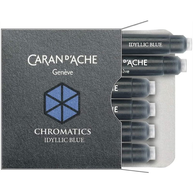 Caran d'Ache CD8021.14 Ink Cartridges - Idyllic Blue (Pack of 6) - Image 1